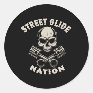 Adesivo Redondo Motocicletas de motocicleta Nation Biker Street Gl