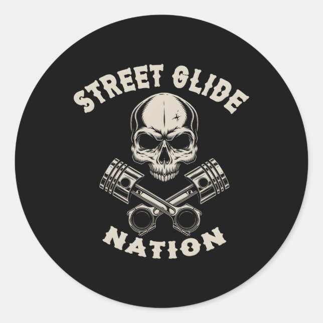 Adesivo Redondo Motocicletas de motocicleta Nation Biker Street Gl (Frente)