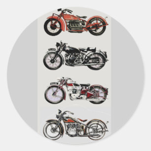 ADESIVO REDONDO MOTOCICLETAS VINTAGE