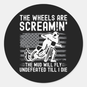 Adesivo Redondo Motociclismo de pista plana dos Estados Unidos