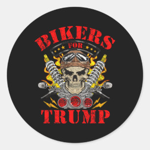 Adesivo Redondo Motociclistas Pelo Clube de Motociclistas Trump