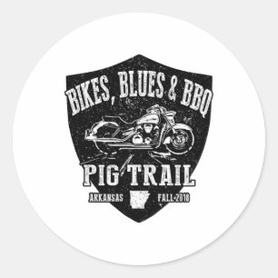 Adesivo Redondo Motociclo de Churrasco Blues do Pig Trail Bikes Of