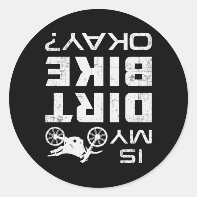 Adesivo Redondo Motocross Biker Dirt Bike Motocycle Funny Gift (Frente)