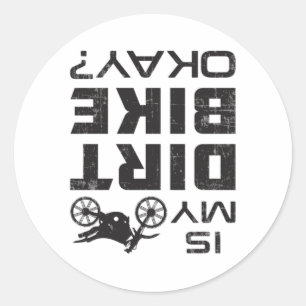 Adesivo Redondo Motocross Dirt Bicicleta Engraçada Ideia de Prese