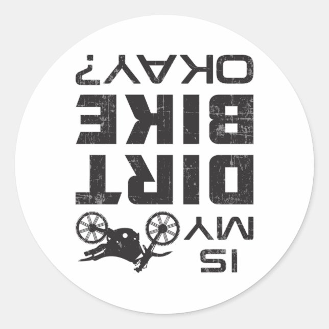 Adesivo Redondo Motocross Dirt Bike Motorcycle Funny Gift Idea (Frente)