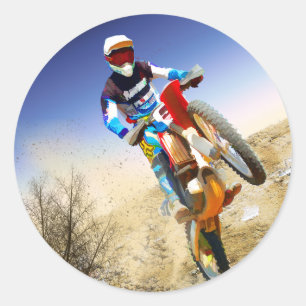 Adesivo Redondo Motocross do Wheelie do deserto