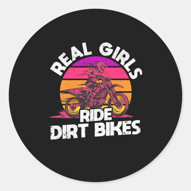 Adesivo Redondo Motocross Lovers Racing Bikers Real Girls Ride (Frente)