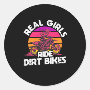 Adesivo Redondo Motocross Lovers Racing Bikers Real Girls Ride