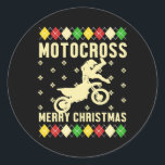 Adesivo Redondo Motocross Merry Christmas Ugly Xmas Motorcycle Gif<br><div class="desc">Este design gráfico "Motocross Felry Christmas Ugly Xmas Motorcycle Gift" é um presente perfeito para homens,  mulheres,  crianças e para todos os motocross Fans ou motociclistas que andam por aí! Também é um presente ideal no Natal ou Aniversários,  e em qualquer ocasião de doação!</div>