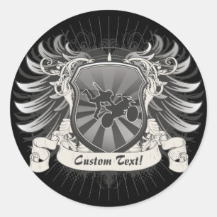 Adesivo Redondo Motocross Stunt Crest
