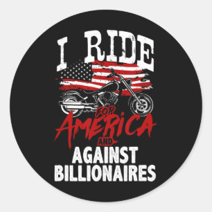 Adesivo Redondo Motoqueiro Anti-Trump Pró-Democracia Resiste Contr