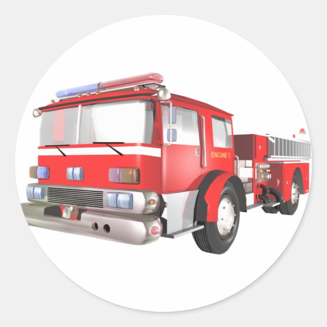 Adesivo Redondo Motor de incêndio (Frente)