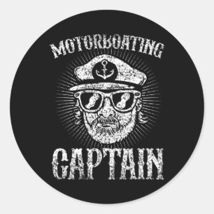Adesivo Redondo Motorbote Capitão Motorboat Motorboat Motorboat Mo