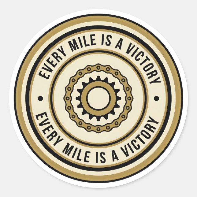 Adesivo Redondo Motorcycle Distance Achievement Style (Frente)