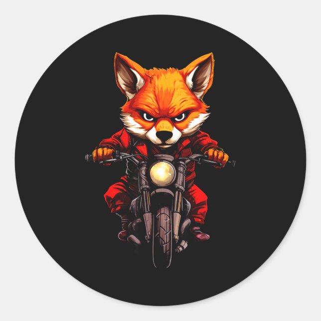 Adesivo Redondo Motorcycle Foxes  (Frente)