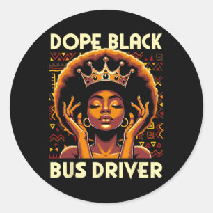 Adesivo Redondo Motorista de Ônibus Negro Drogado Afro Americano M