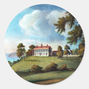 Adesivo Redondo Mount Vernon, por Francis Jukes, 1800