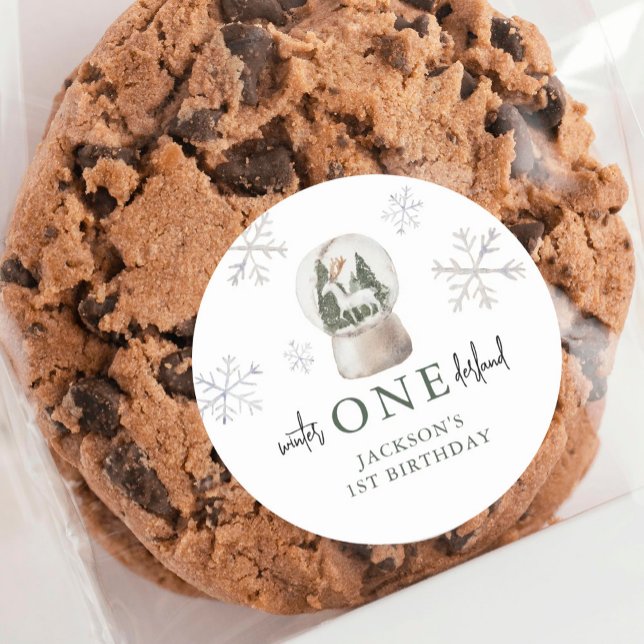 Adesivo Redondo Mountain Winter Onederland primeiro aniversario Pa (Criador carregado)