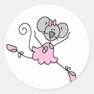 Adesivo Redondo Mouse Ballerina One Sticker