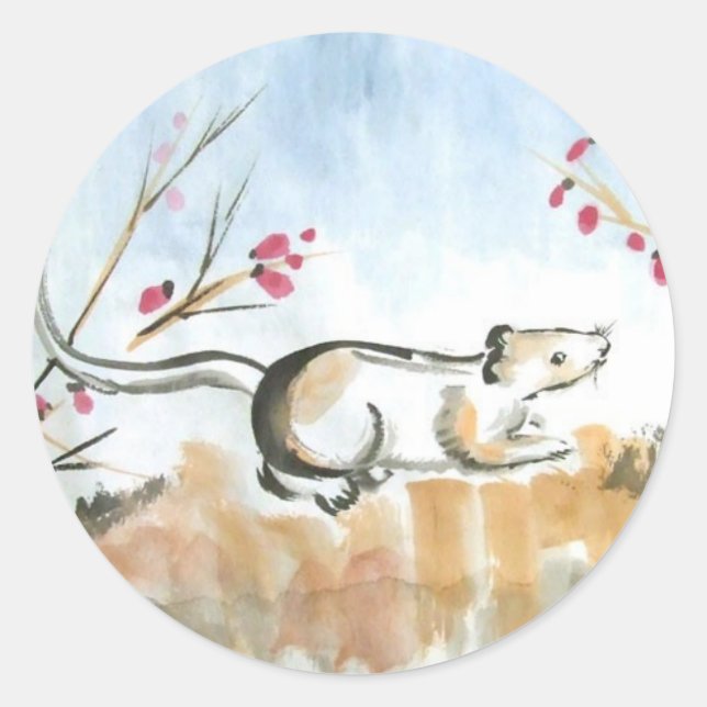 Adesivo Redondo Mouse e Berries Sticker (Frente)