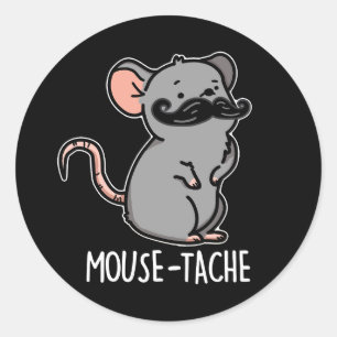 Adesivo Redondo Mouse Engraçado Engraçado Pun Dark BG