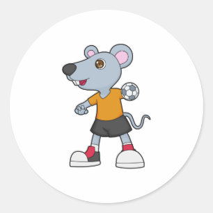 Adesivo Redondo Mouse Handball Player Handball