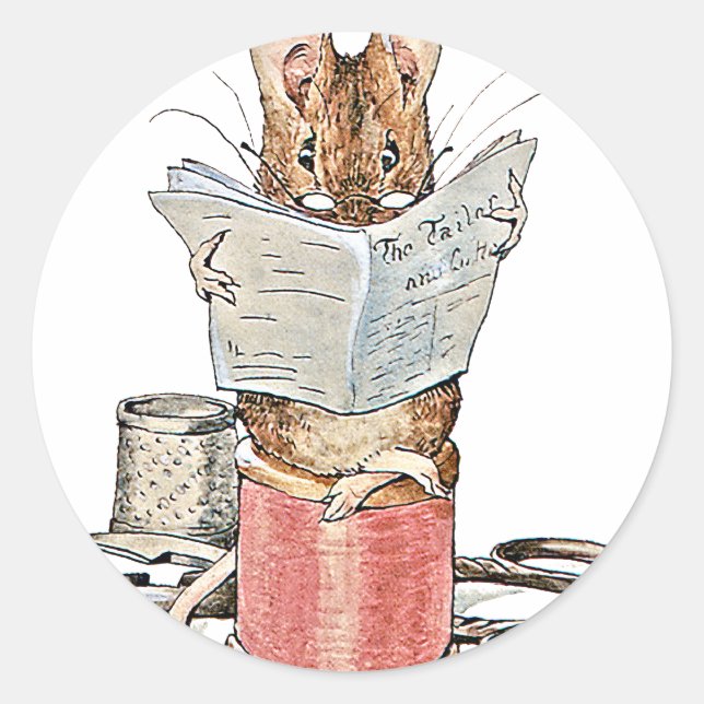 Adesivo Redondo Mouse Personor no Spool of Thread (Frente)