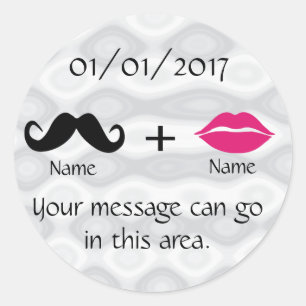 Adesivo Redondo Moustache e lábios CustomizeABLEs