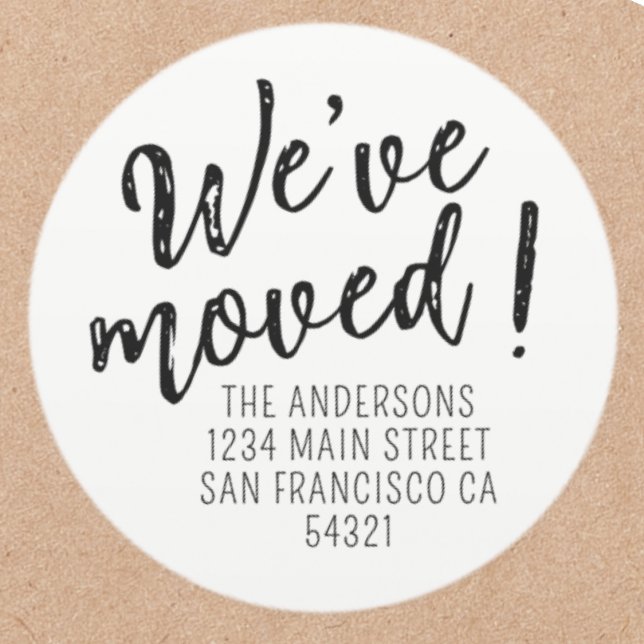 Adesivo Redondo Movimentamos o moderno script manuscrito (Criador carregado)