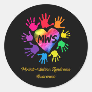 Adesivo Redondo Mowat Wilson Syndrome A Consciência Mãos Presente