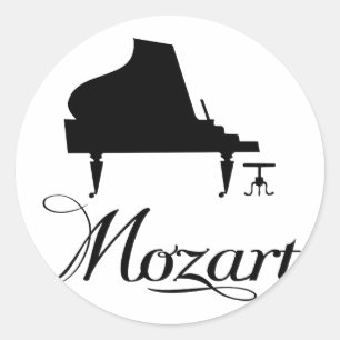 Adesivo Redondo Mozart Piano T-Shirt