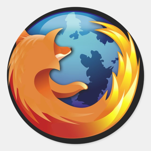 Adesivo Redondo Mozilla Sticker (Frente)