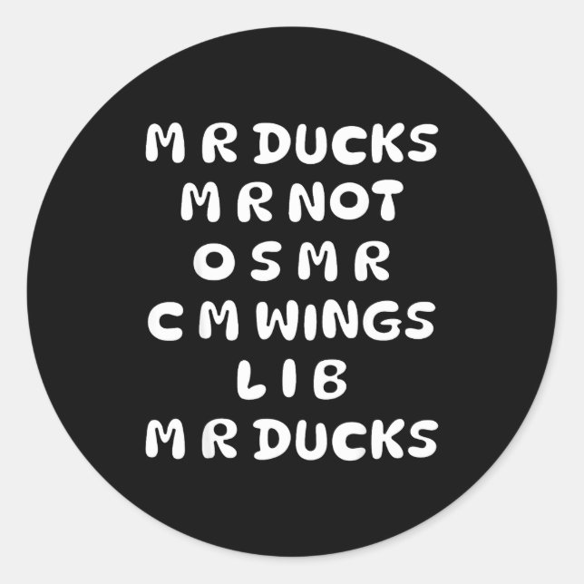 Adesivo Redondo Mr Ducks Mr Not Osar Cm Wings Funny Duck  (Frente)