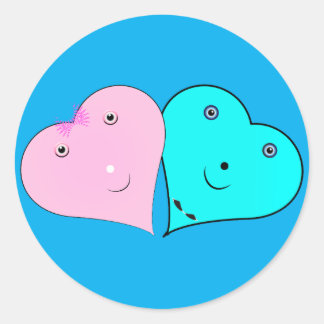 Adesivo Redondo mr & mrs coração