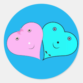 Adesivo Redondo mr & mrs coração