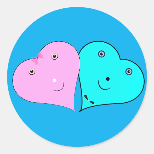 Adesivo Redondo mr & mrs coração (Frente)