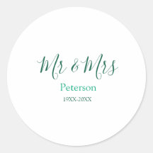 Mr & Mrs last name married year wedding engagement