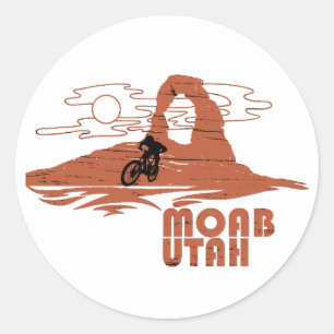 Adesivo Redondo Mtb Moab - Ciclismo de Montanha em Utah