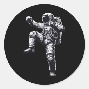 Adesivo Redondo Muay Thai Astronaut Kickboxing