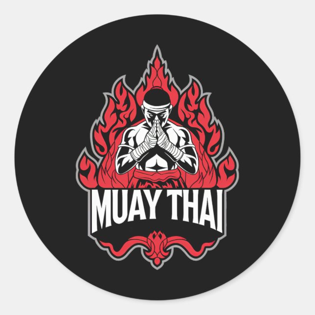 Adesivo Redondo Muay Thai Boxing 1 (Frente)