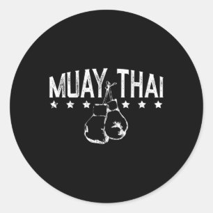 Adesivo Redondo Muay Thai Boxing Para Amantes De Artes Marciais 1