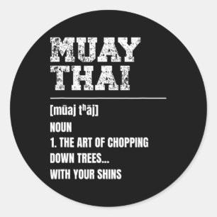 Adesivo Redondo Muay Thai Definition Martial Arts Thai Boxin Mart