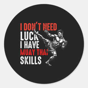 Adesivo Redondo Muay Thai Fighter For Men Pai Boys Thai Kickboxer