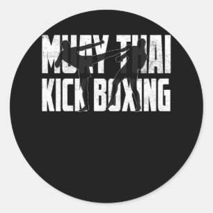 Adesivo Redondo Muay Thai Kickboxters Profissionais Combatem Marci