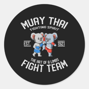 Adesivo Redondo Muay Thai Koala Fight Team - Nak Muay, Kickboxing