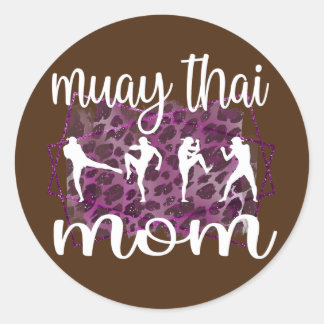 Adesivo Redondo Muay Thai Mama De Um Muay Thai Fighter Muay Tailan