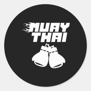 Adesivo Redondo Muay Thai Martial Arts Fighter Hob