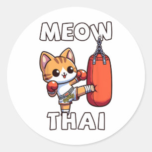 Adesivo Redondo Muay Thai Meow Tailandês