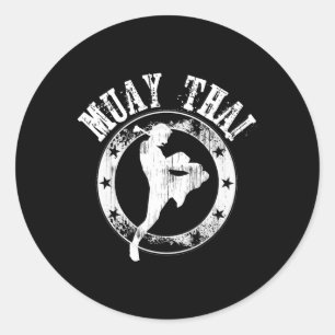 Adesivo Redondo Muay Thai - Na moda Tailândia Legal Mma Boxar Gear