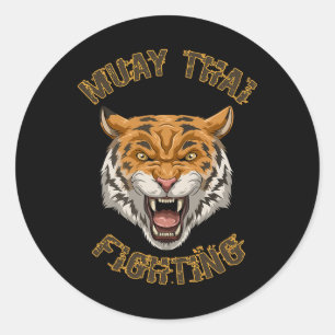 Adesivo Redondo Muay Thai Tiger - Boxe Tailandesa e Kickboxing _2